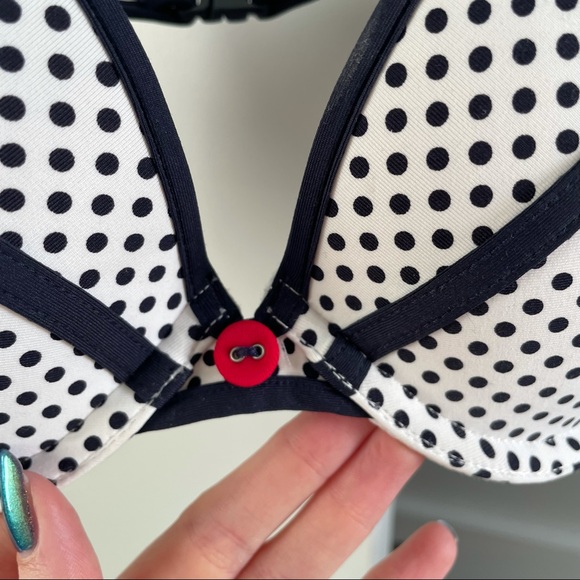 Navy Dot Bikini Top - Picture 4 of 10